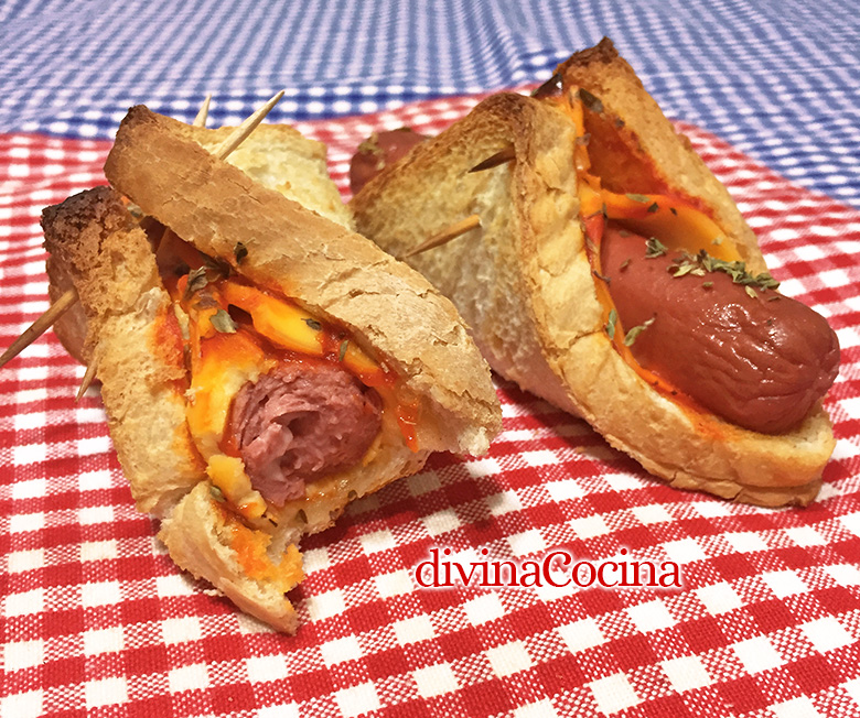 receta cena rapida salchichas envueltas en pan de molde 2