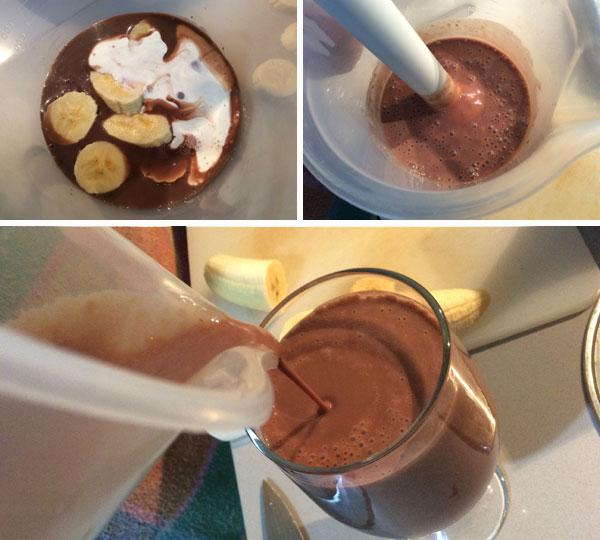 smoothie de chocolate y plátano paso a paso smoothie de chocolate y plátano paso a paso