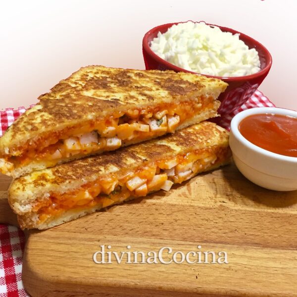 Sándwich pizza a la sartén
