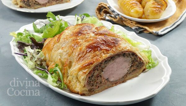 Solomillo Wellington con solomillo de cerdo