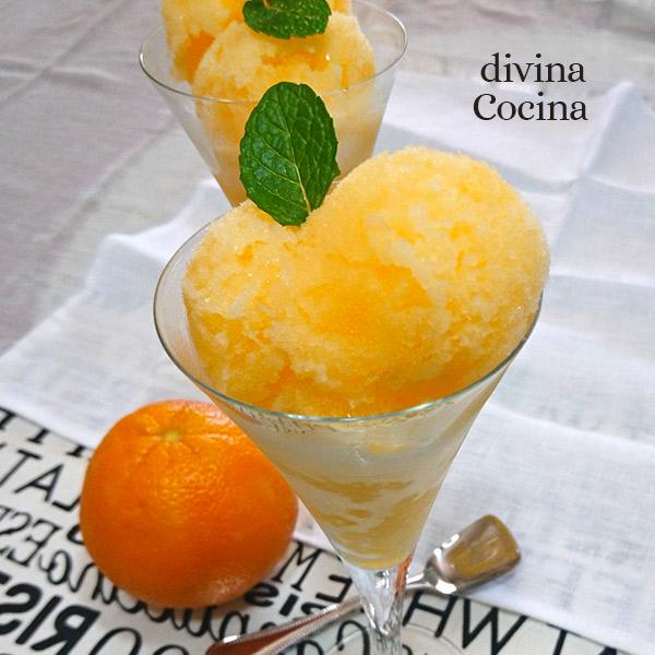 Sorbete de naranja