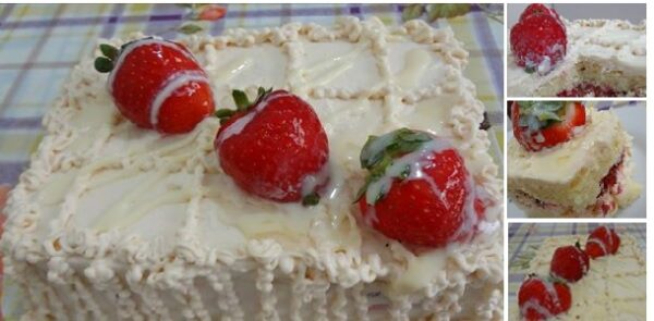 TORTA DE FRESAS CON LECHE CONDENSADA Comparte para que se Guarde en tu Muro MIREN …