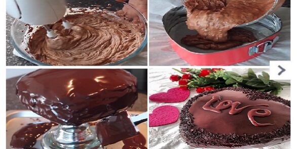 Tarta de chocolate y trufa Corazón de San Valentín, Si te gusta dinos HOLA y dale a Me Gusta MIREN…