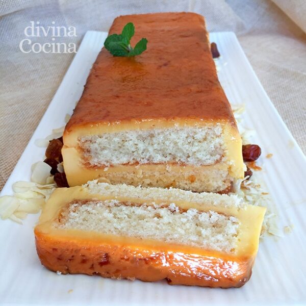 Tarta de flan y sobaos o bizcochos