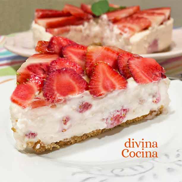 Tarta de fresas con nata Tarta de fresas con nata