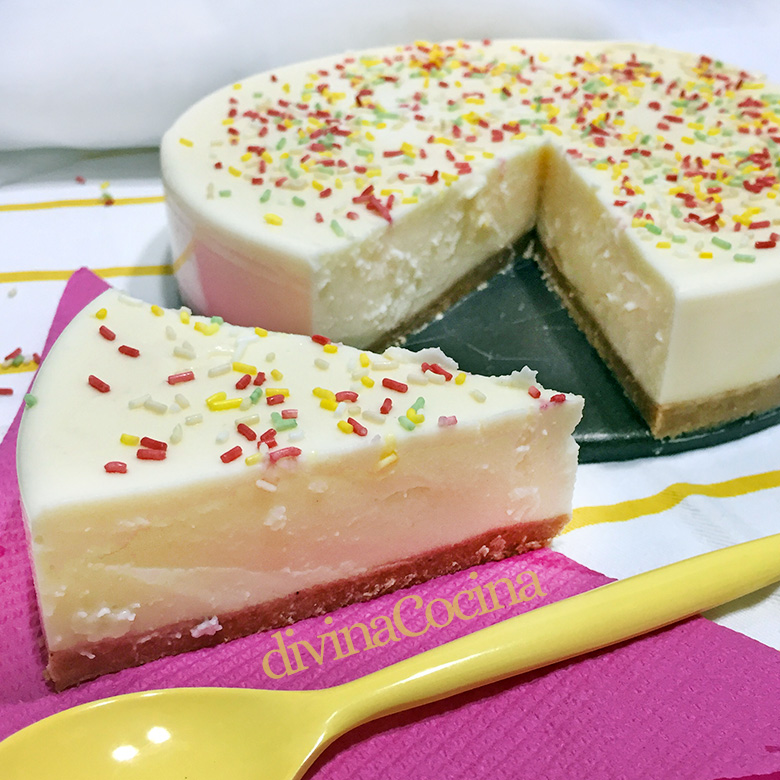 tarta de queso y leche condensada