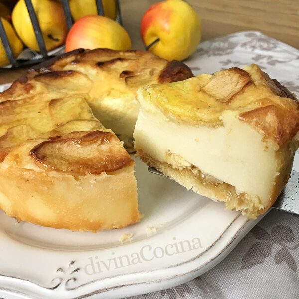 Tarta de queso y manzanas