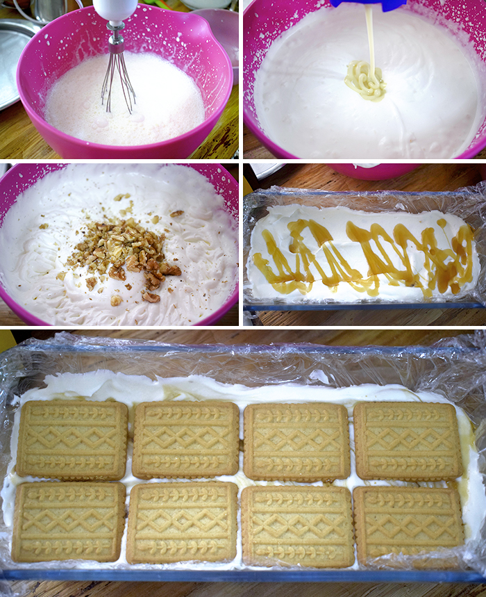 tarta helada de nata y nueces tarta helada de nata y nueces