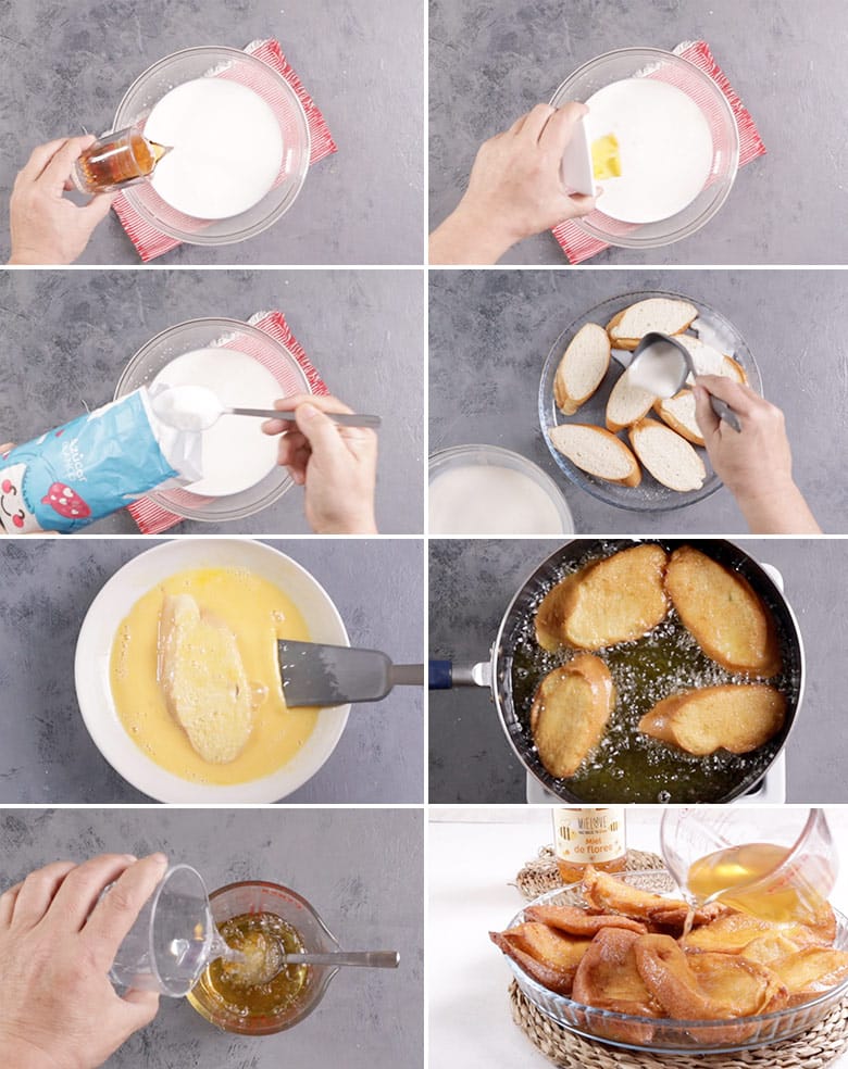 torrijas de leche y vino paso paso