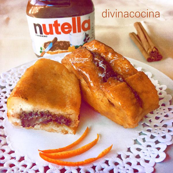 Torrijas rellenas de Nutella o Nocilla