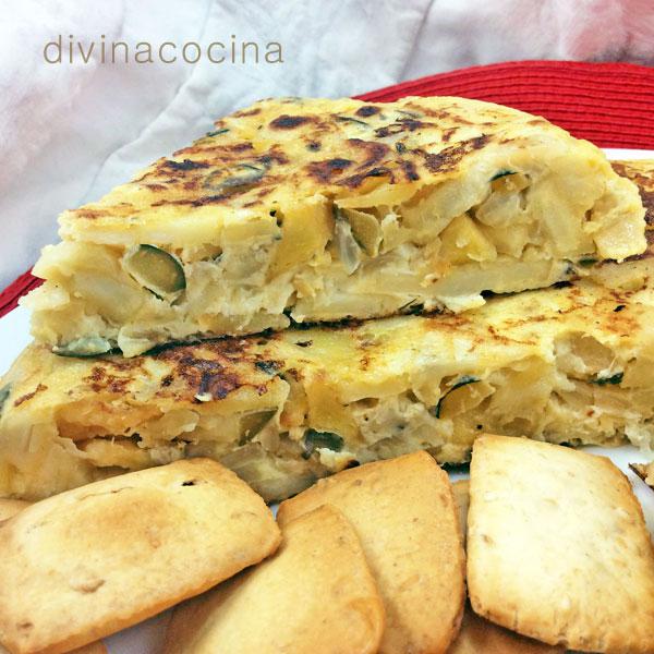 Tortilla de calabacín y patata