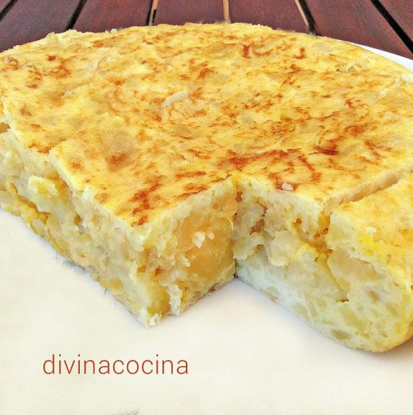 tortilla de patatas en microondas