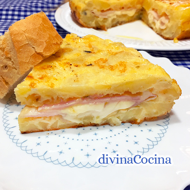 tortilla de patatas jamon y queso 2