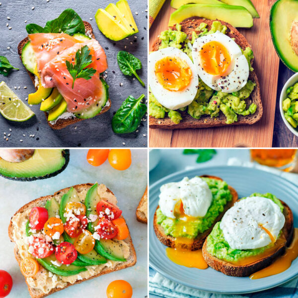 Tostadas con aguacates para desayunos o brunch