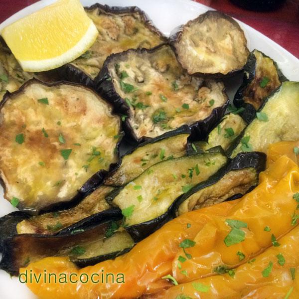 Verduras asadas al aceite de limón