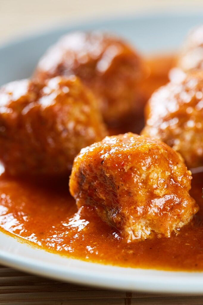 Vista de las albóndigas de ternera