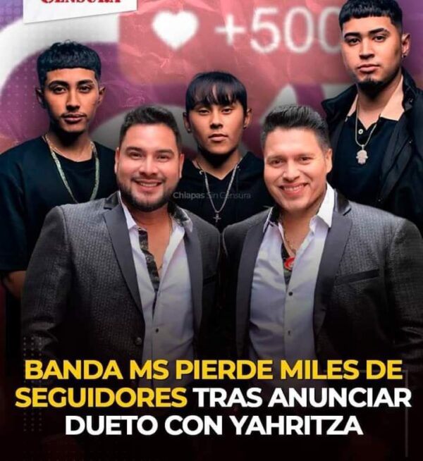 Banda MS pierde miles de seguidores tras anunciar dueto con Yahritza