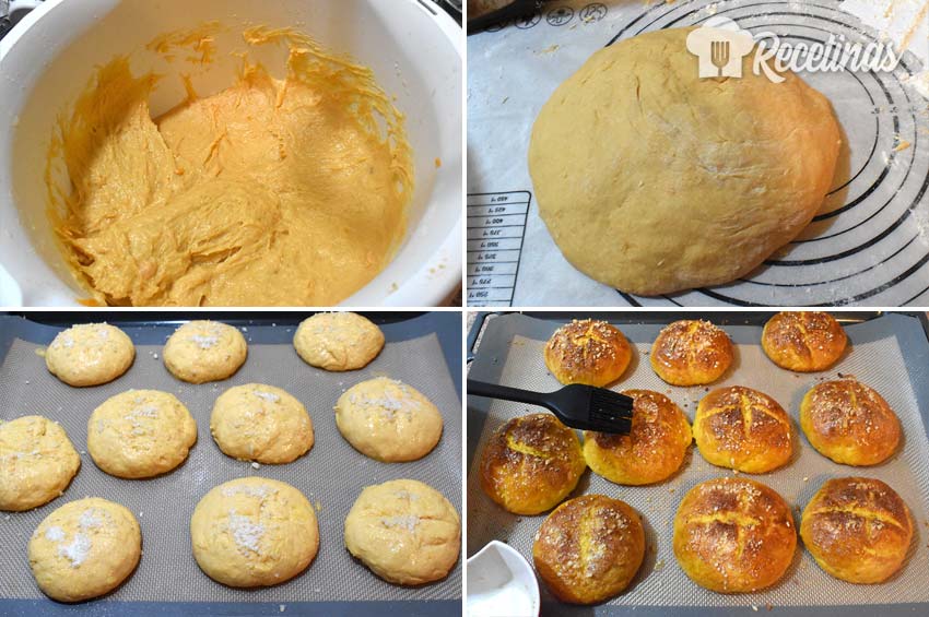 Bollitos de boniato rellenos de nata.