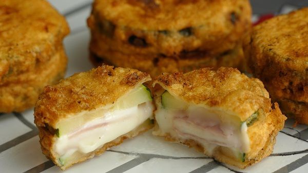 CALABACIN RELLENO DE JAMON Y QUESO