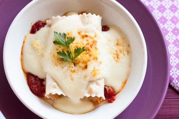 Canelones de atún con pisto