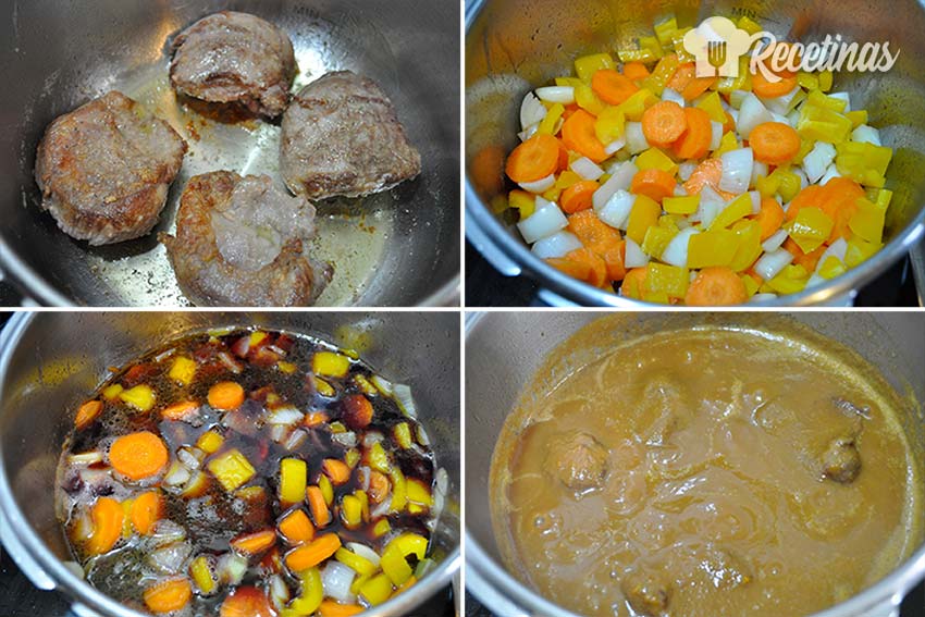 Carrilladas de cerdo al vino tinto paso a paso.