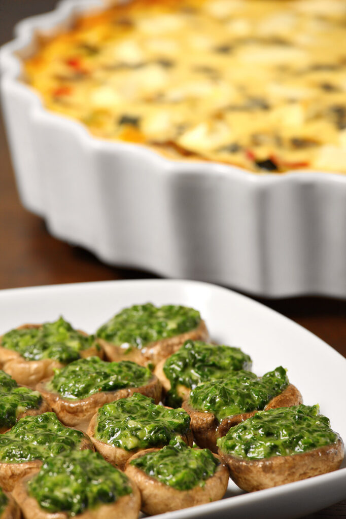 - Recetas de Cocina Presentación de champiñones rellenos con espinacas
