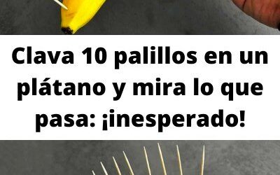Clava 10 palillos en un plátano y mira lo que pasa: ¡inesperado!