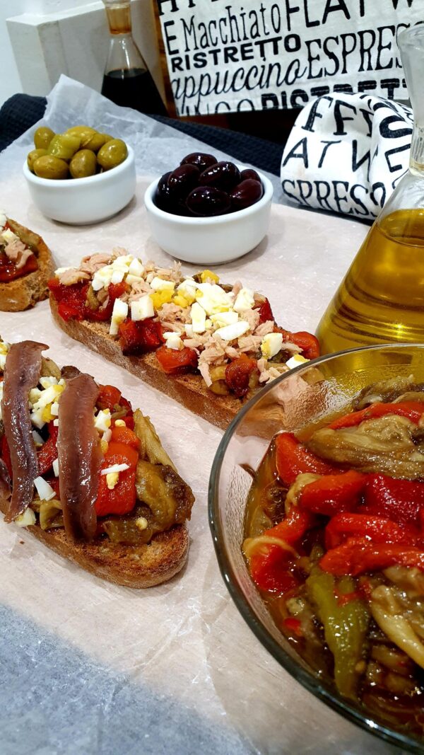 Como hacer escalivada y dos tostas