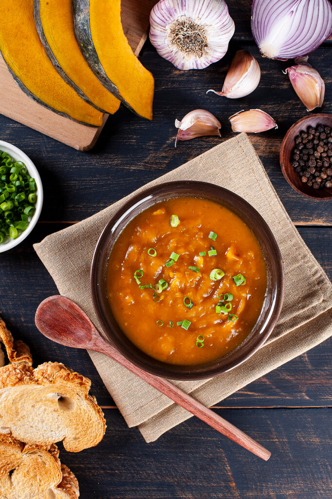 Presentación de crema de calabaza
