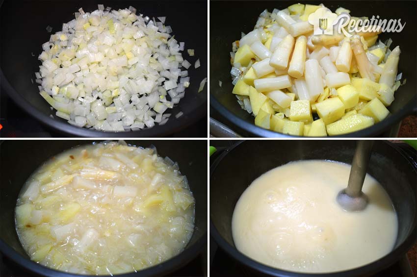 Receta de crema de espárragos blancos.