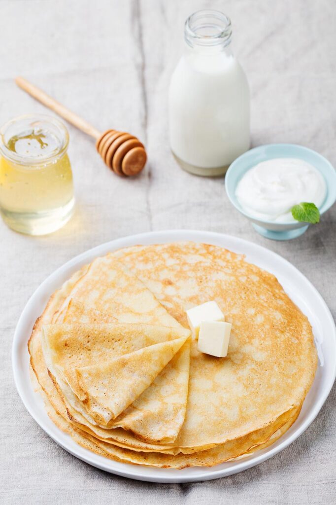 Plato con crepes