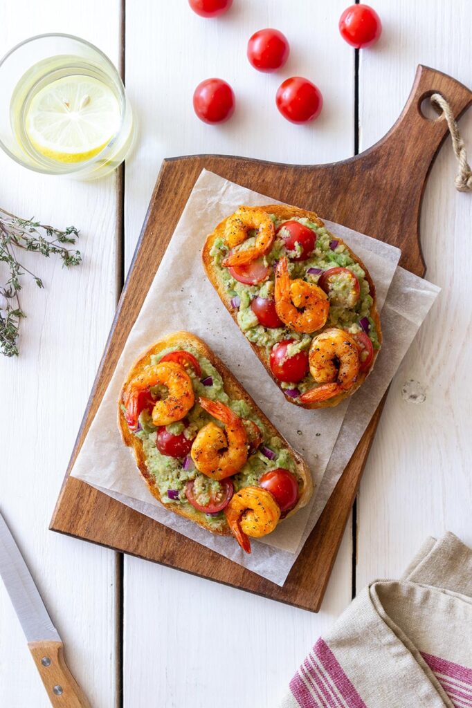 - Recetas de Cocina Vista de crostini con camarones