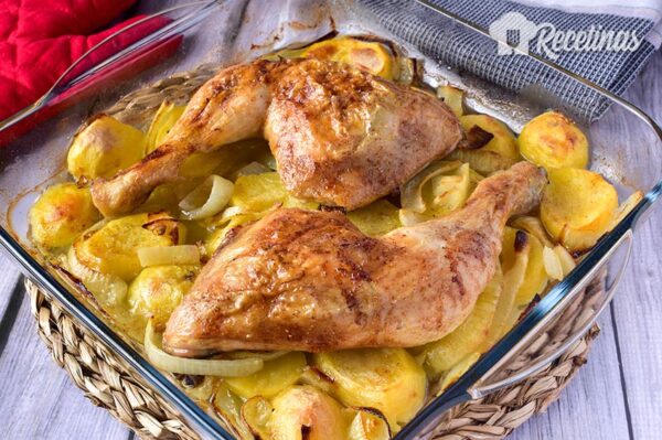 Cuartos traseros de pollo al horno
