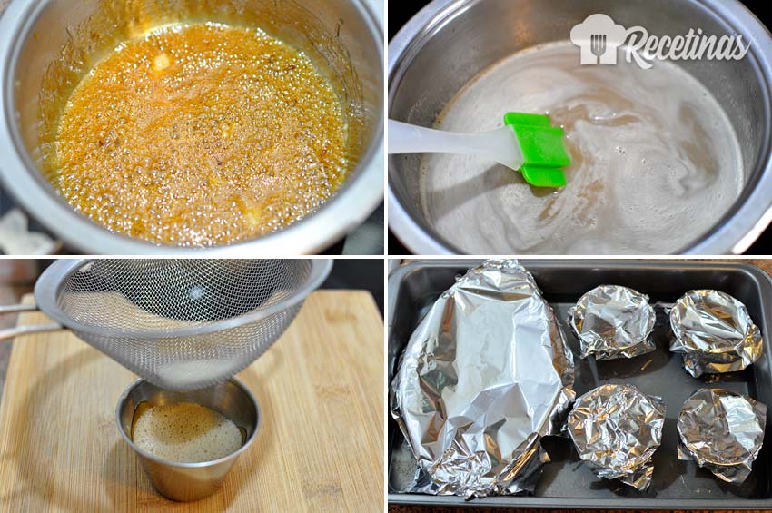 Flan casero de café.