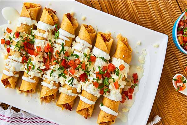 Flautas de pollo y queso: deliciosa receta