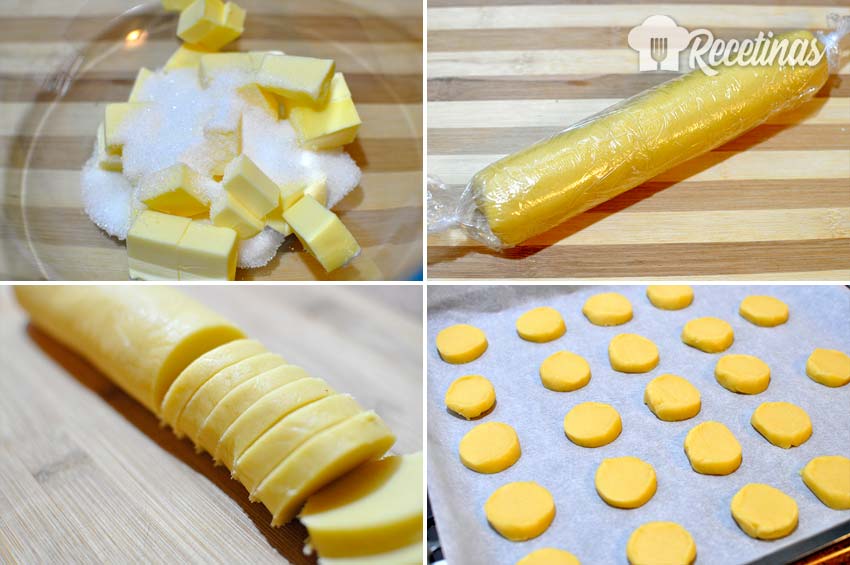 Preparación de las galletas de mantequilla.