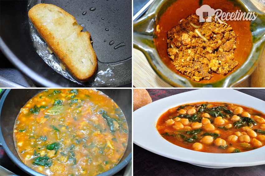 Receta de garbanzos con espinacas