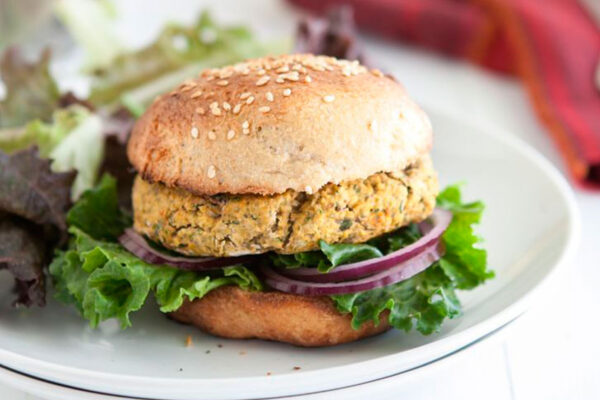 Hamburguesa de arroz y espinacas