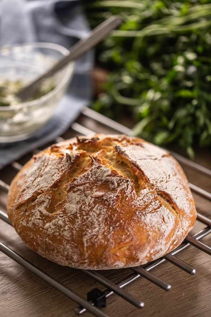 Vista de hogaza de pan