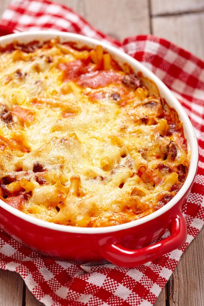 Macarrones con queso y pollo