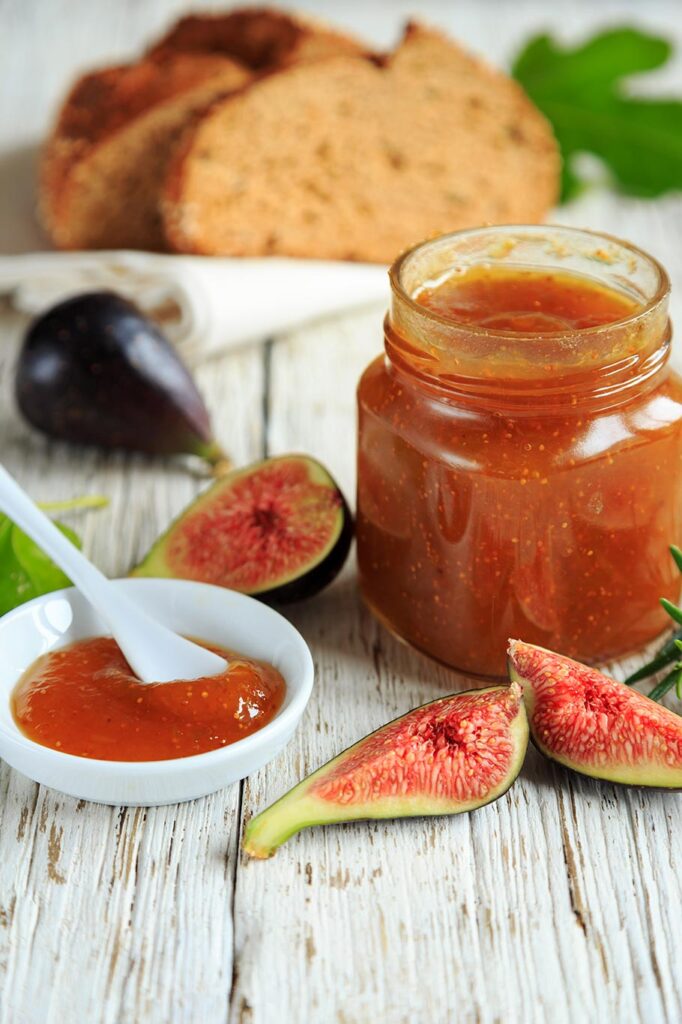 Vista de la mermelada de higos