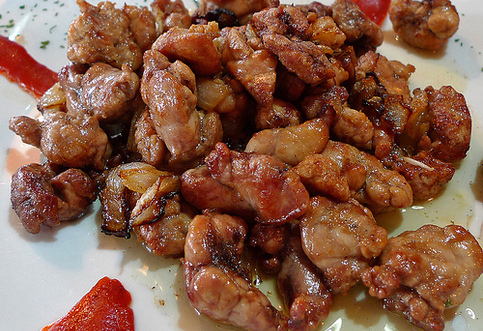 Mollejas de pollo fritas casera