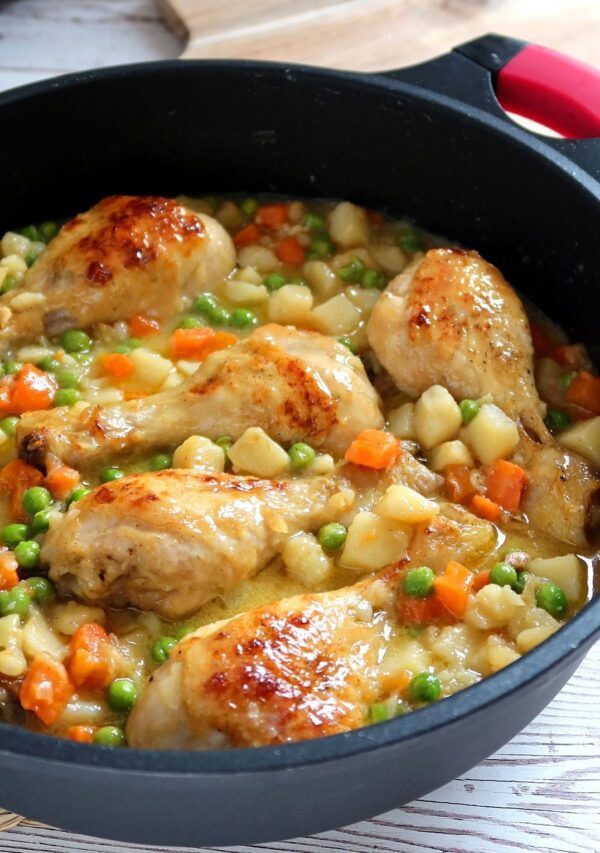 Muslos de pollo a la jardinera