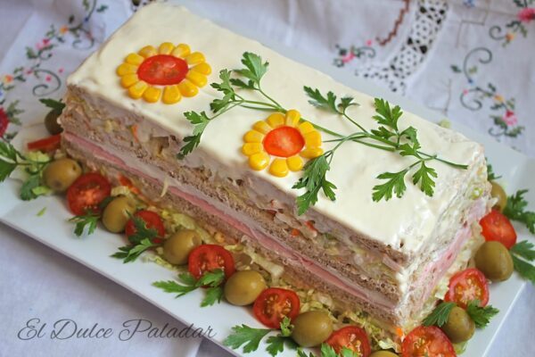 Pastel frío de pan de molde