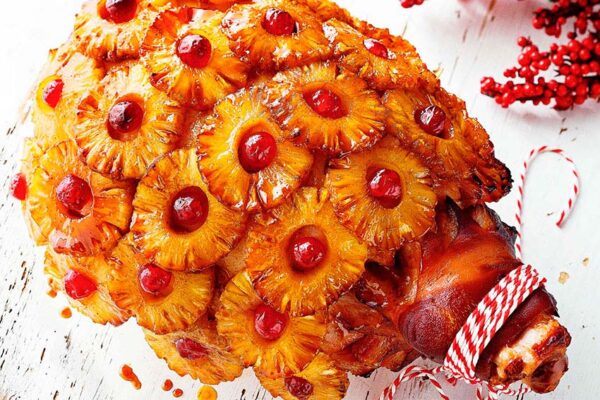 Pierna de cerdo con piña