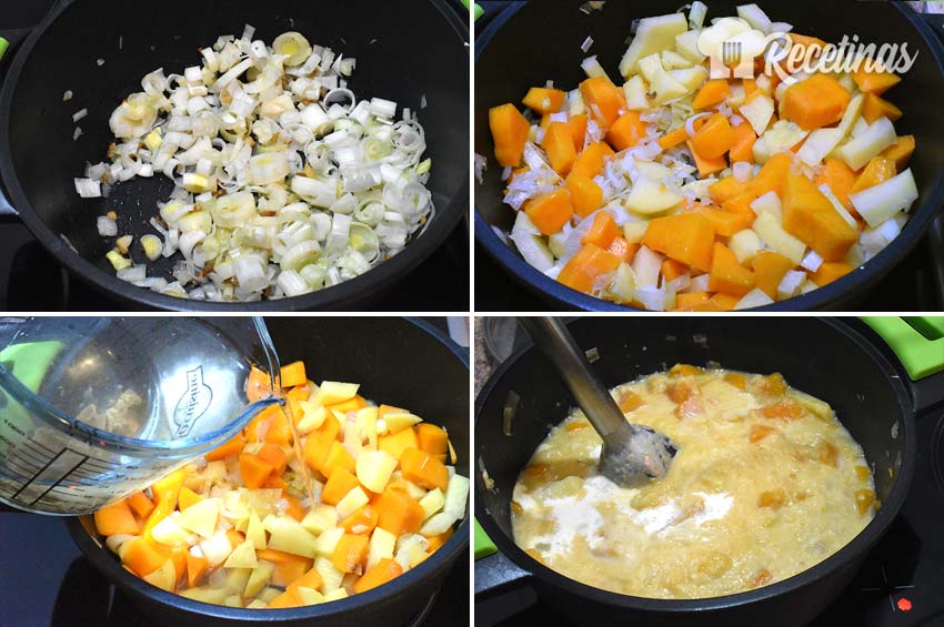 Puré de calabaza casero.