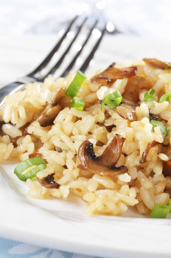 Plato de risotto con setas