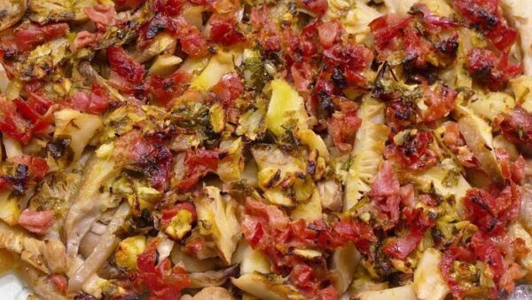 SETAS AL HORNO CON JAMÓN