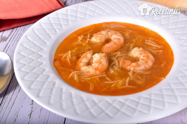 Sopa de langostinos