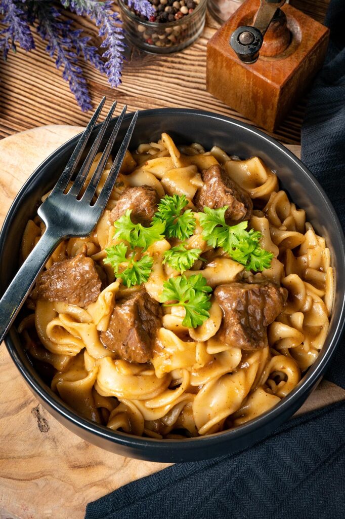 Vista de Tagliatelle con ragú